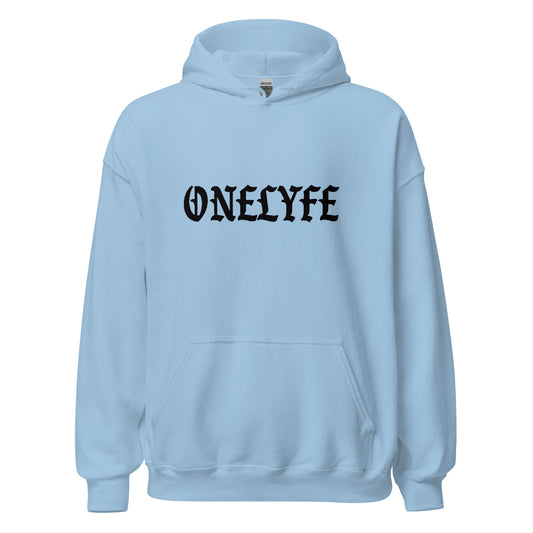 Old English Hoodie (Baby Blue)