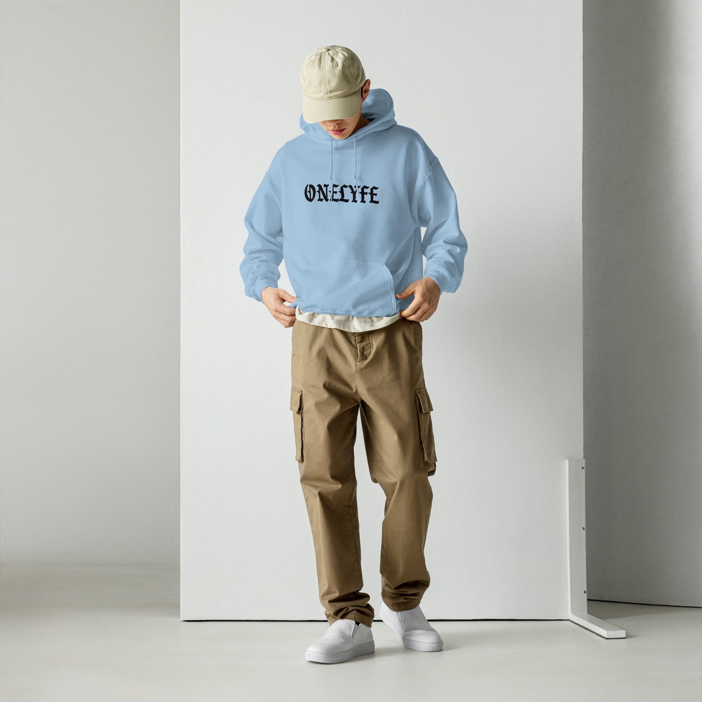 Old English Hoodie (Baby Blue)